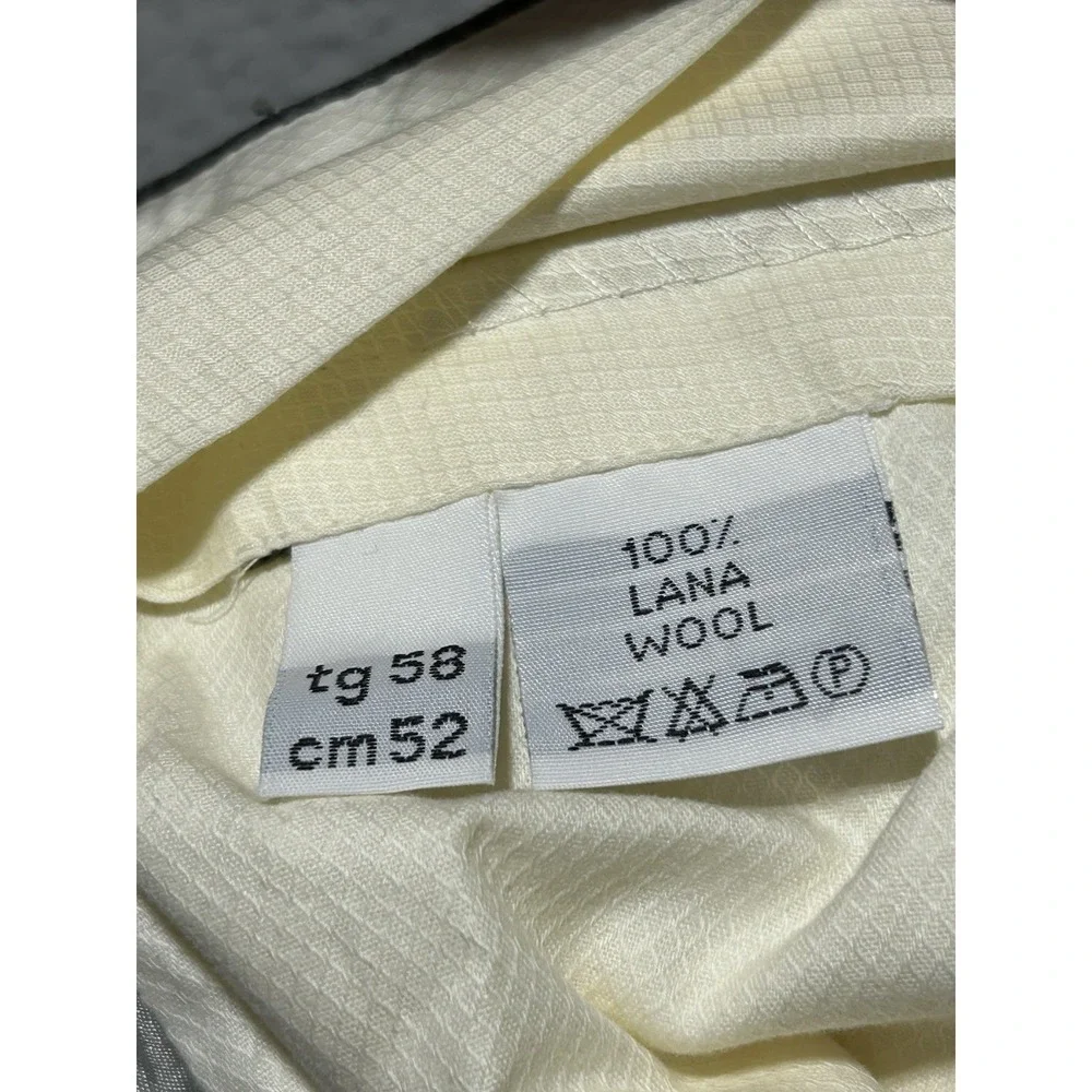 ERMENEGILDO ZEGNA Trousers Mens 40R 100% Wool Raw Hem Pleated‎ Dress Pants Italy